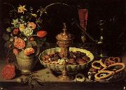 PEETERS, Clara Still life with Vase,jug,and Platter of Dried Fruit USA oil painting artist